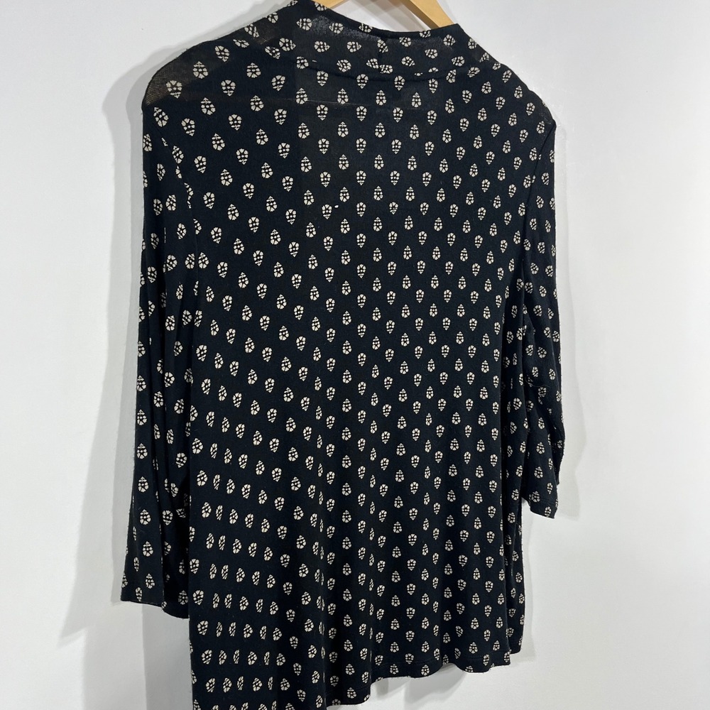 J. Jill Wearever Geometric Print Open Front Cardigan Knit Top Women Medium Flowy - Picture 4 of 8